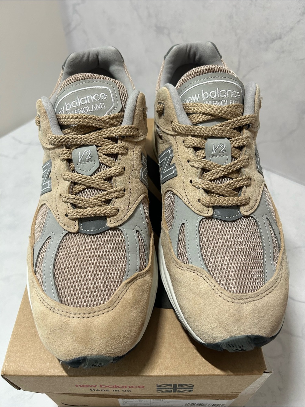 New Balance 991v2 U991BE2 Made in England Cuban Sand Mens 8.5 D w/ Box
